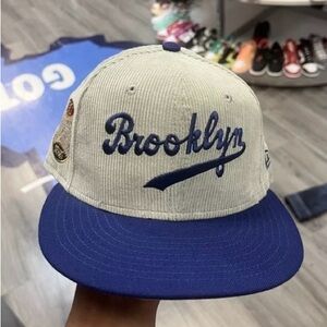 Brooklyn dodgers corduroy fitted cap